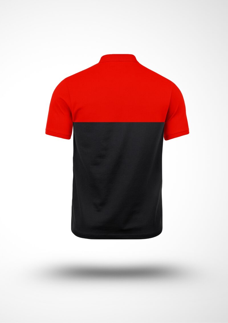 Polo Bi-color Noir Rouge avec bande Sécurité – Image 2
