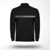 Polo slim longue manche bande gris sécurité