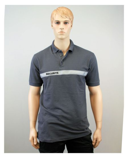 Polo Gris anthracite brodé sécurité