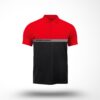 Polo Bi-color rouge et noir avec bande Sécurité Incendie gris
