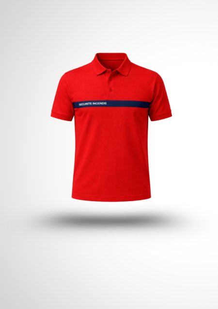Polo SSIAP Bande marine brodée sécurité Incendie