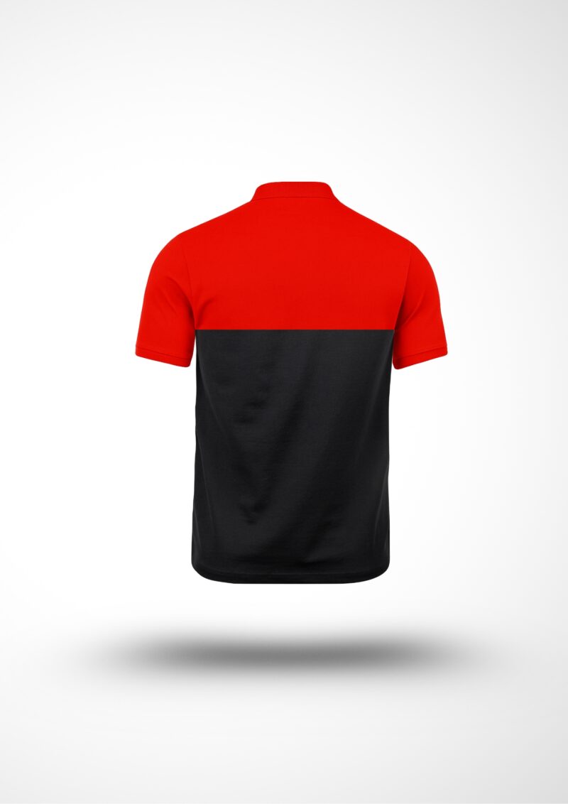 Polo Bi-color rouge et noir avec bande Sécurité Incendie gris – Image 2