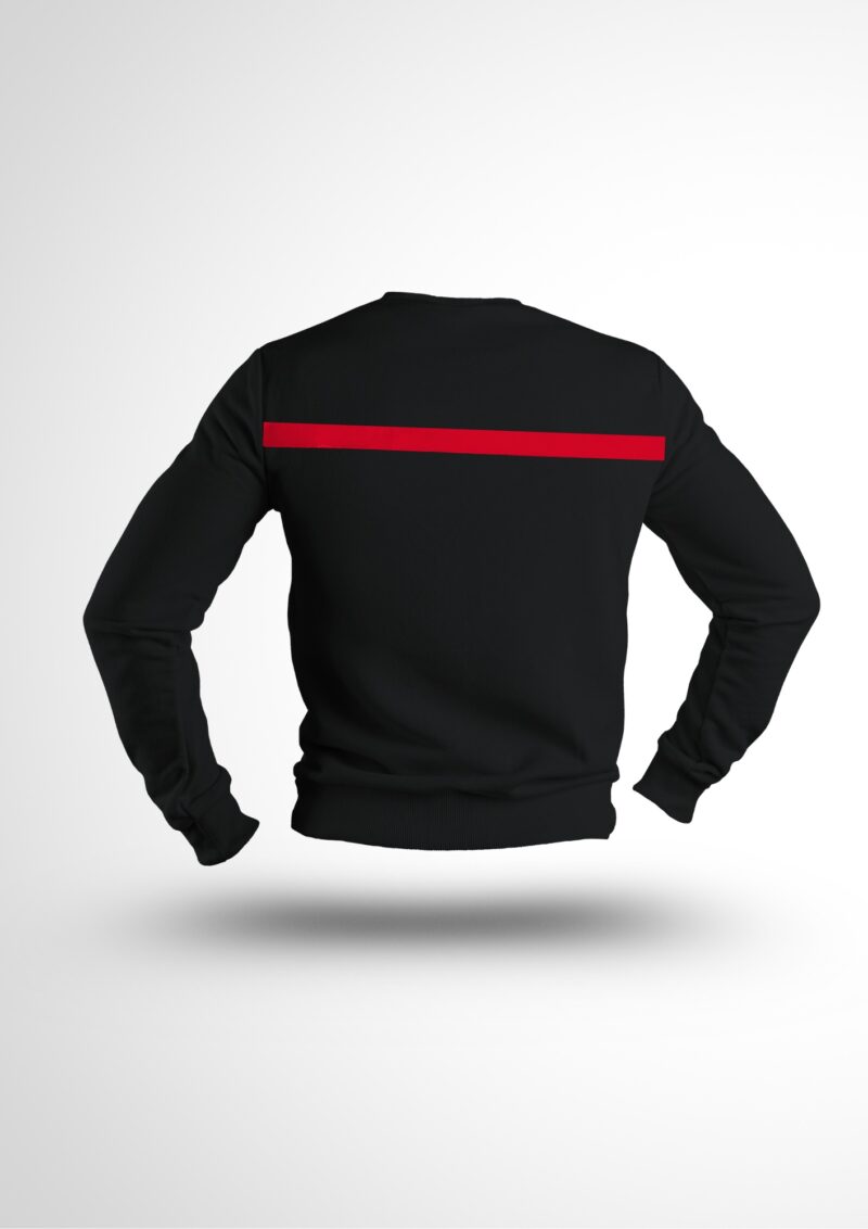 Sweat SSIAP noir bande rouge sécurité incendie – Image 2