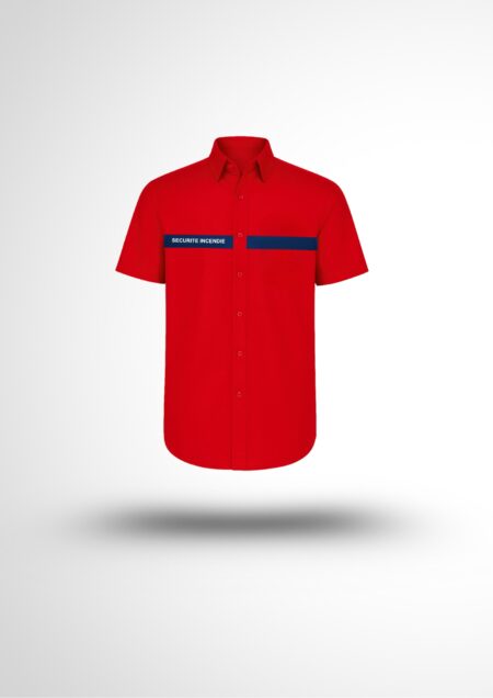 Chemisette ssiap rouge bande marine