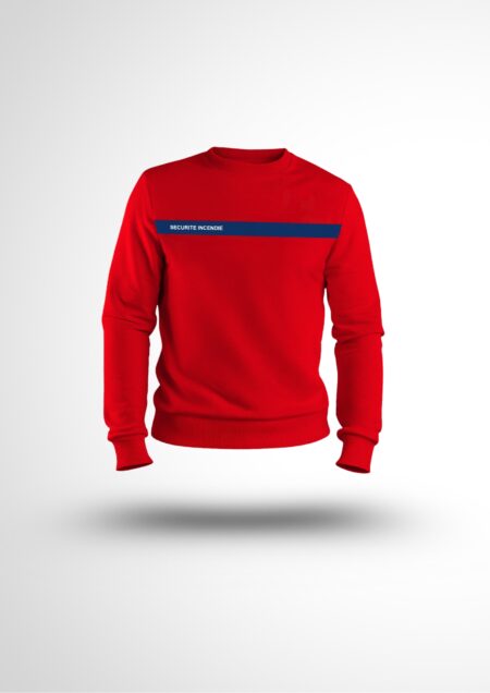 Sweat SSIAP rouge bande marine avec ou sans bande dos