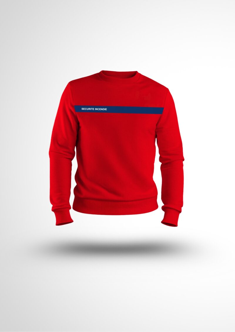 Sweat SSIAP rouge bande marine avec ou sans bande dos