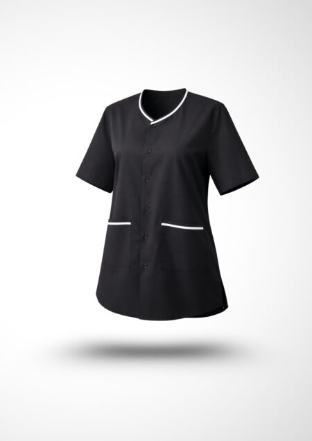 Tunique recyclée été femme col V avec poches