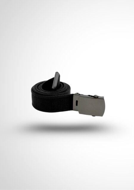 Ceinture tressée noire avec boucle métal