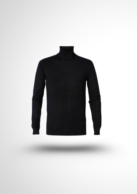Pull Col roulé noir