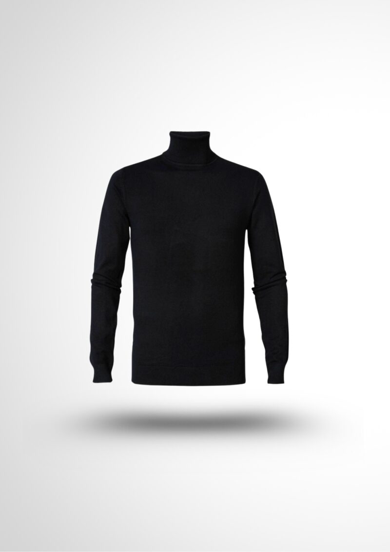 Pull Col roulé noir