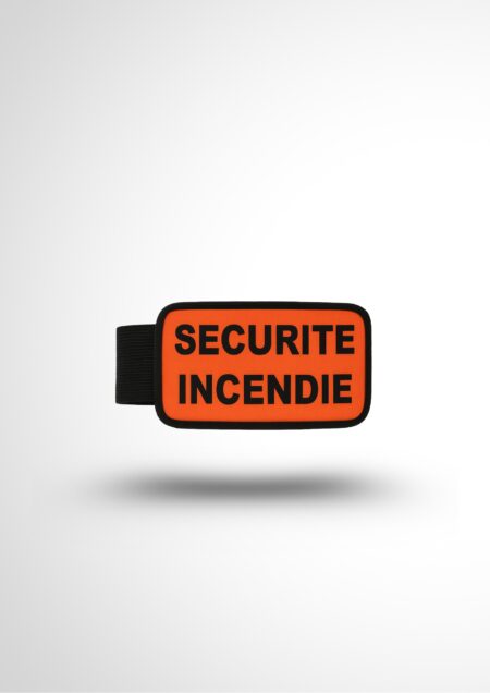 Brassard orange brodé SECURITE INCENDIE elastiqué noir