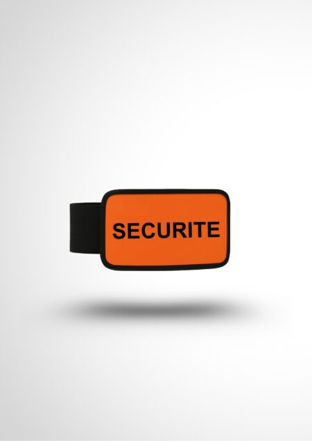 Brassard orange SECURITE sur sangle elastique noire