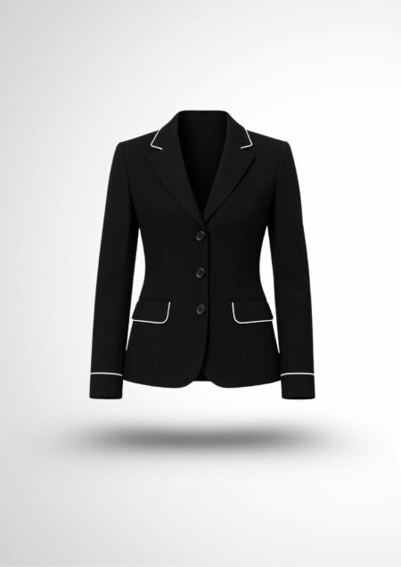 Veste de costume Hôtesse noir avec liseré blanc fabrication france