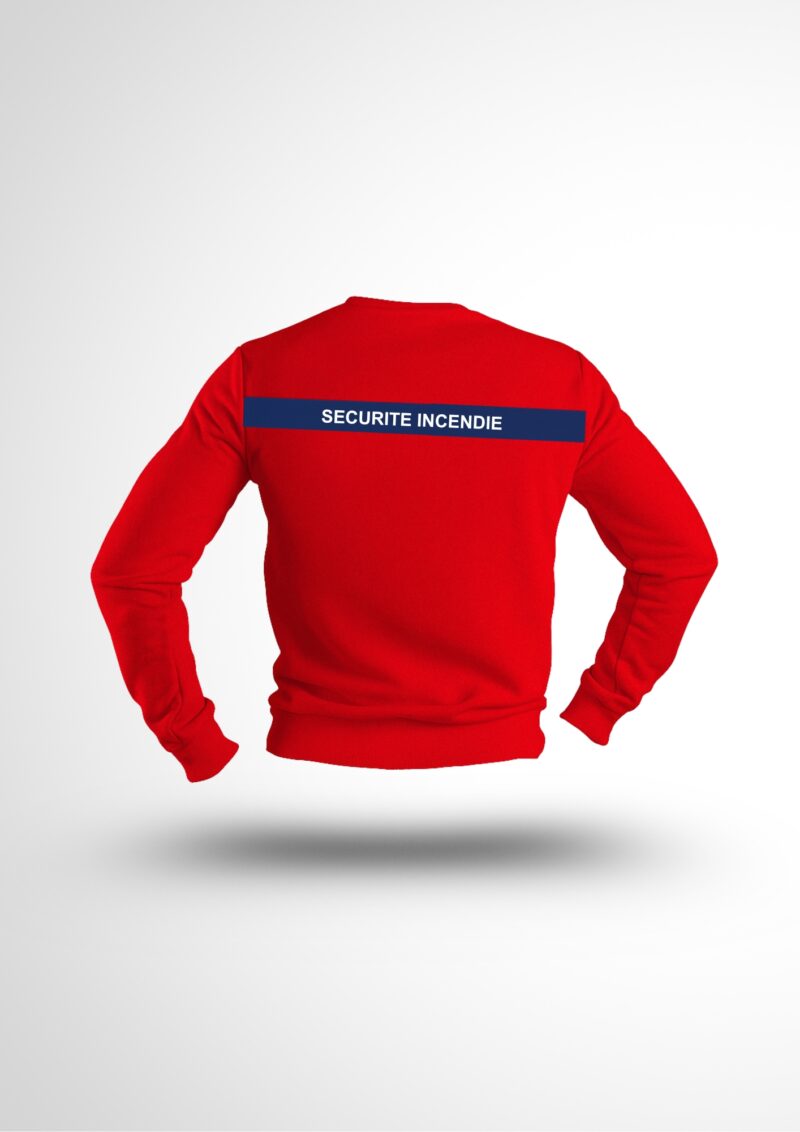 Sweat SSIAP rouge bande marine avec ou sans bande dos – Image 3