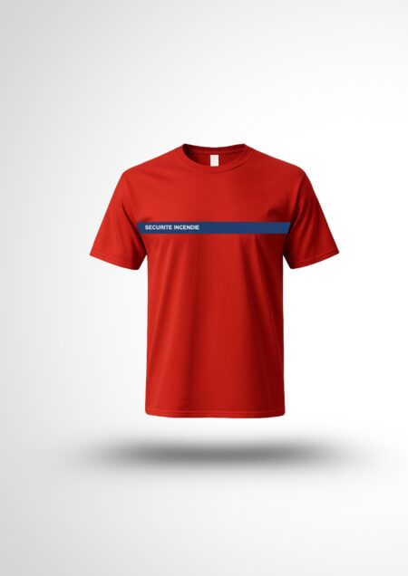 T-shirt ssiap bande marine dos et coeur