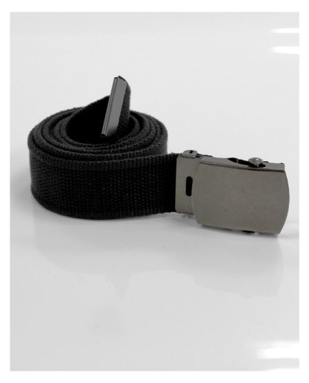 Ceinture tressée noire avec boucle métal