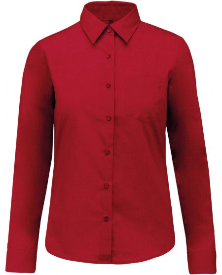 Chemise femme manches longues Rouge