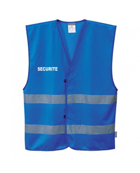 Gilet chasuble SECURITE haute visibilité bleu fluo