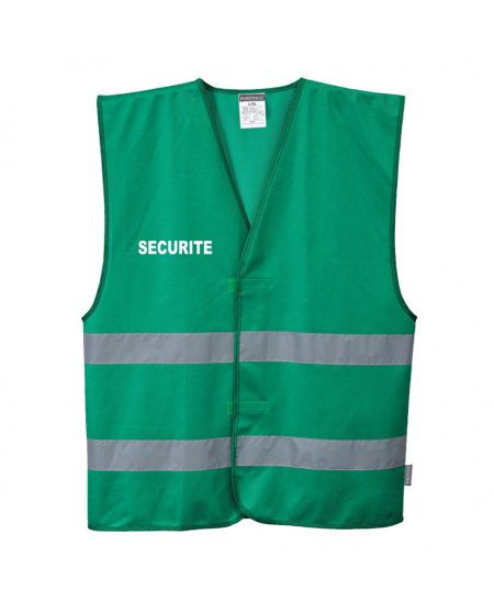 Gilet chasuble SECURITE haute visibilité vert fluo