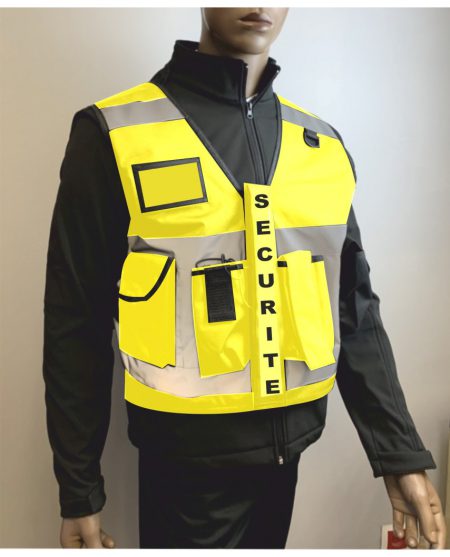 GILET TACTIQUE JAUNE SÉCURITÉ