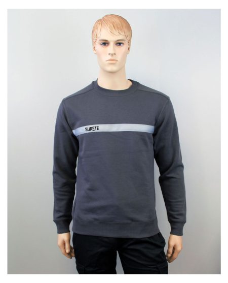 Sweat gris anthracite avec bande brodée sûreté