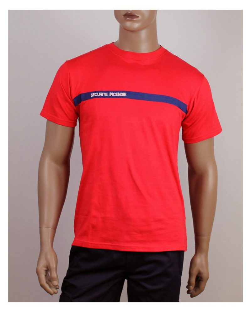 T-shirt ssiap bande marine dos et coeur