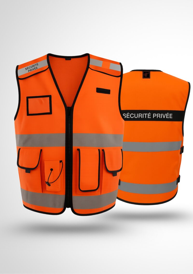 Gilet Tactique ORANGE Nouvelle réglementation – Image 3