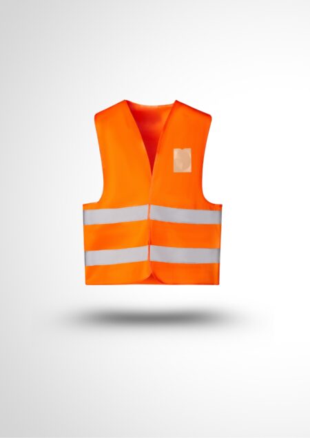 Gilet chasuble avec porte carte vertical/horizontal, orange/jaune