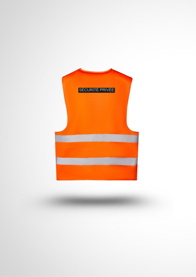 Gilet chasuble avec porte carte vertical/horizontal, orange/jaune – Image 2