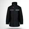 Parka noir bande sécurité gris