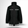 Parka noir bande Sécurité gris & bande rétro bas