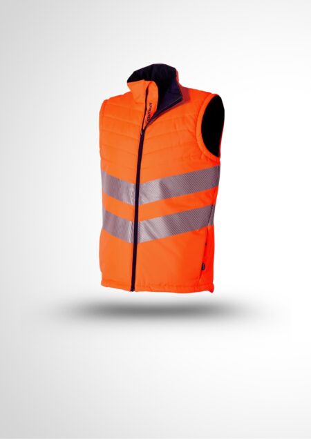 Bodywarmer Haute Visibilité Luklight Intempéries Orange Fluo/Marine