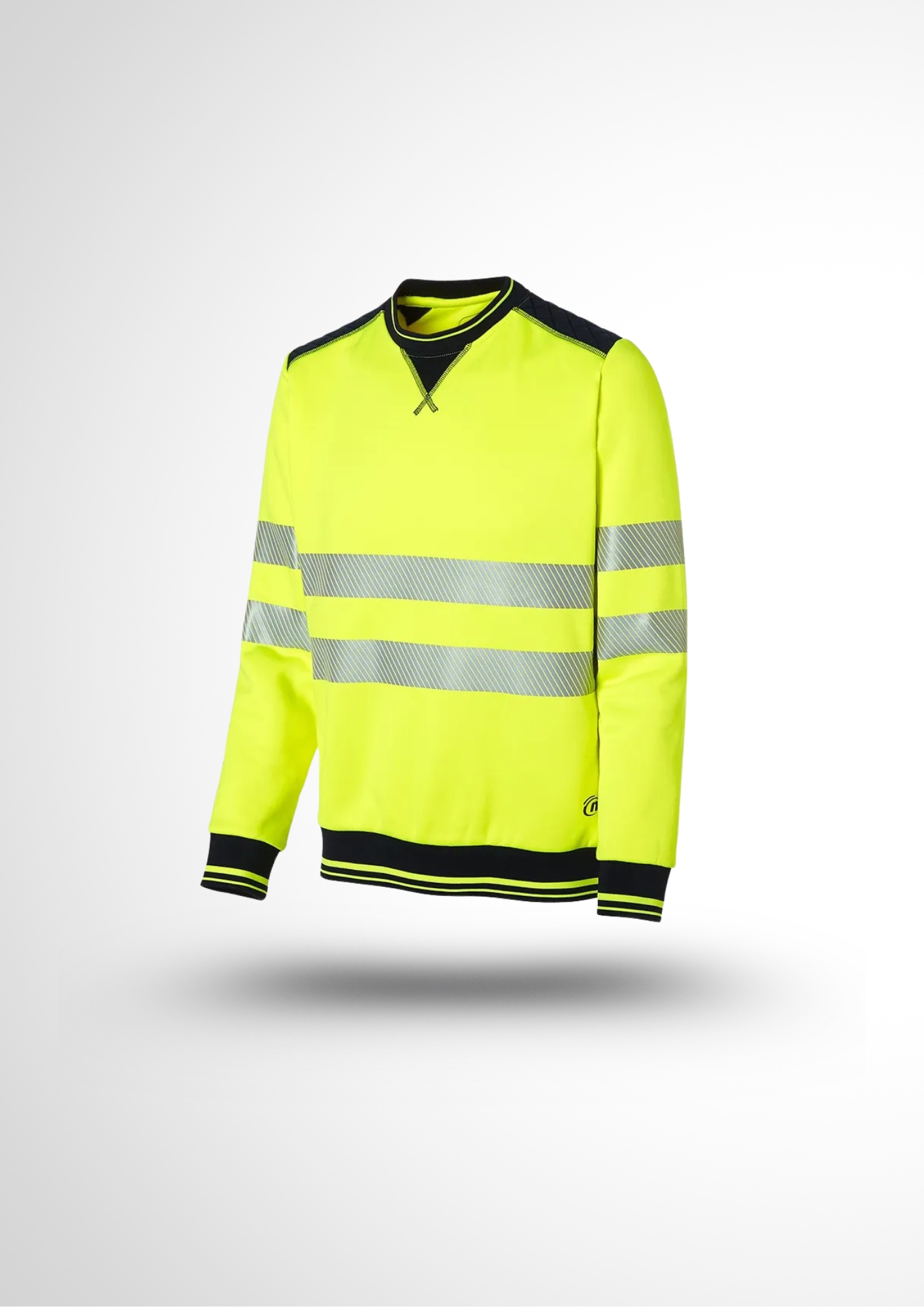 Sweat Haute Visibilité Col Rond LukLight GRS® Jaune/Marine – Image 3